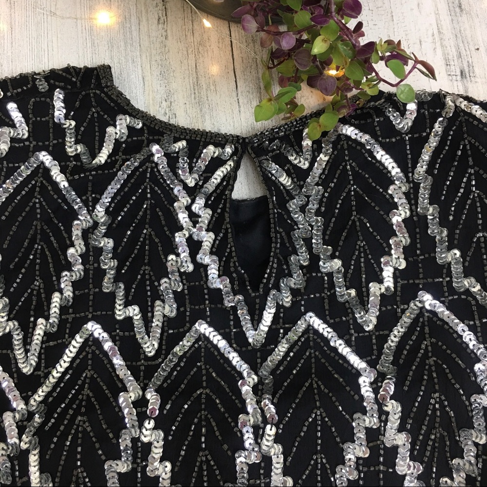 Vintage Laurence Kazar Beaded Leaf Blouse - Picture 5 of 8
